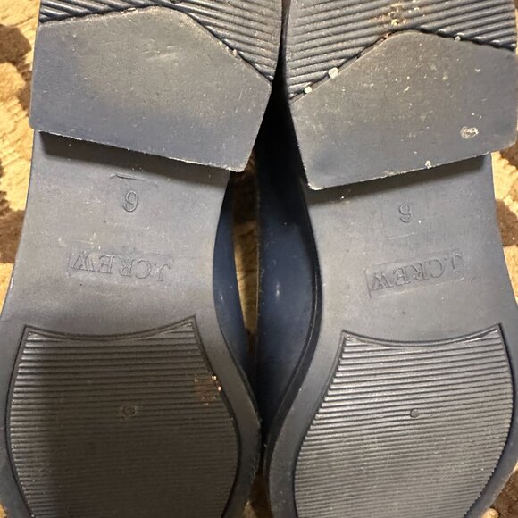 J. Crew Women's Chelsea Rain Boots Blue Rubber Pull On Ankle Top - Picture 9 of 11